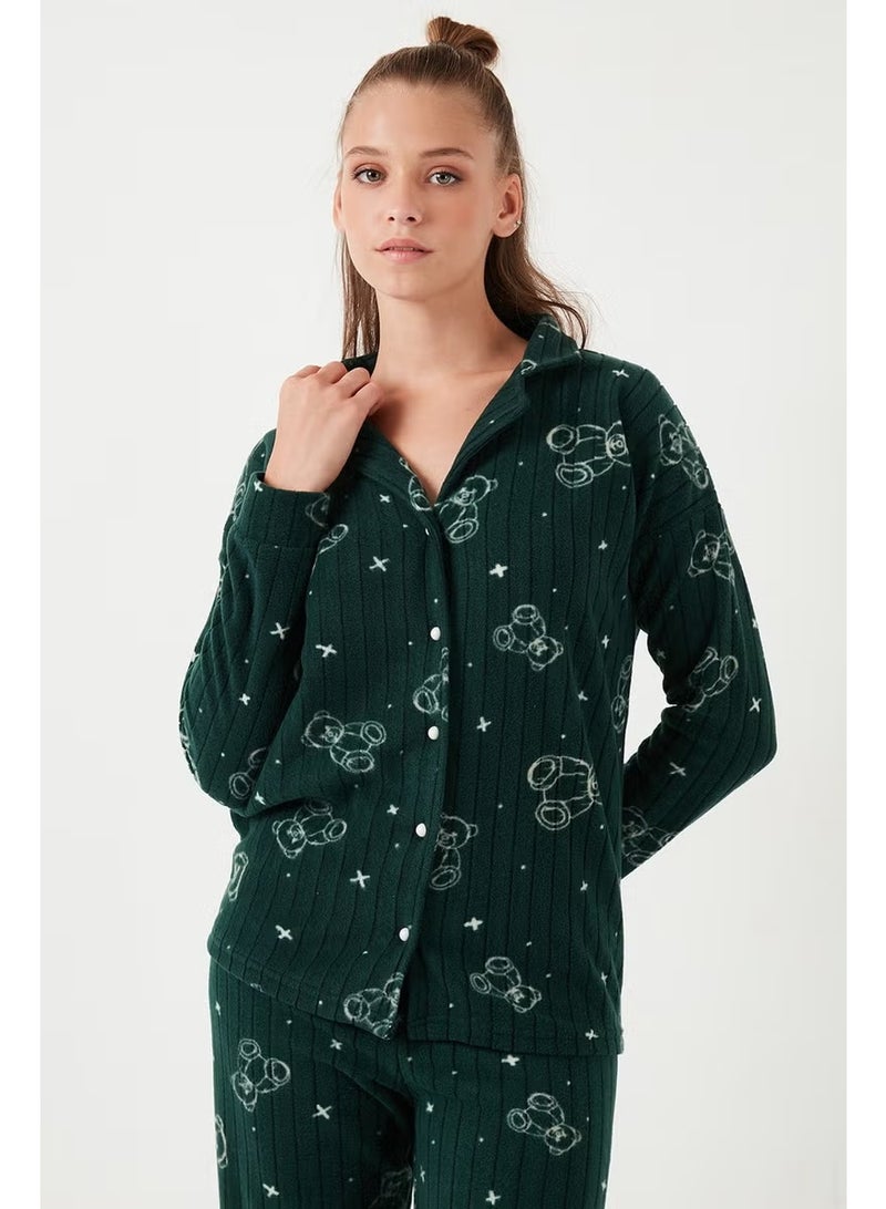 Lela Standard Fit Buttoned Polar Fleece Pajama Set Women's Pajama Set 6095616 - Image 4